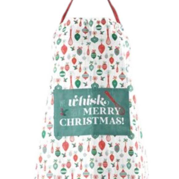 NEW KRUMBS KITCHEN holiday aprons in we whisk you a merry christmas - Picture 2 of 2